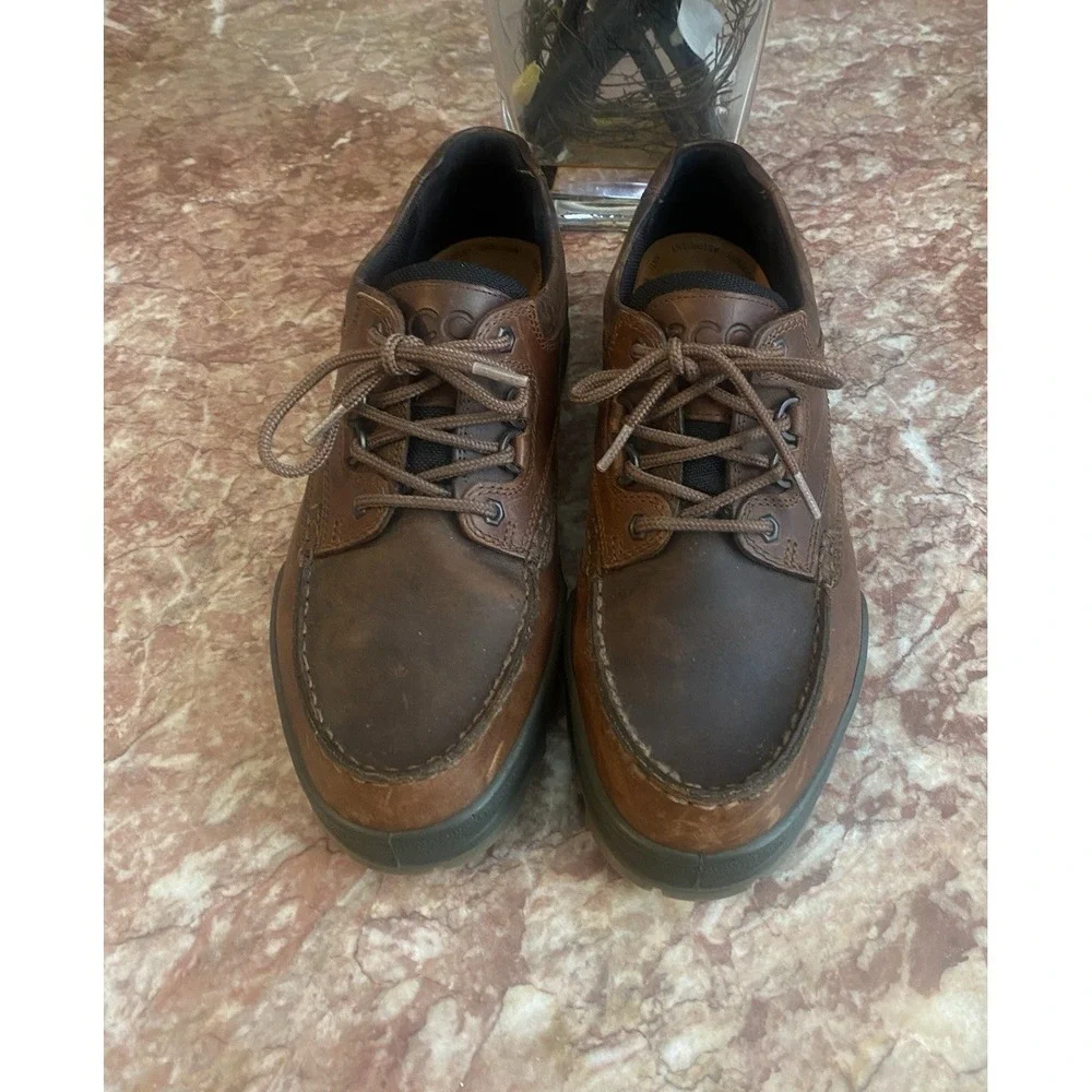ECCO Track 25 Low Gore-Tex Mens Brown Leather Waterproof Hiking Shoes US 10.5-11